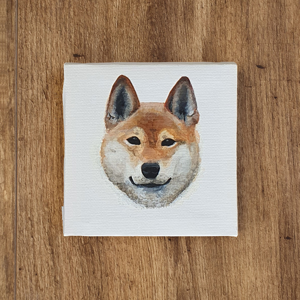 Miniature Canvas Painting - Shiba Inu