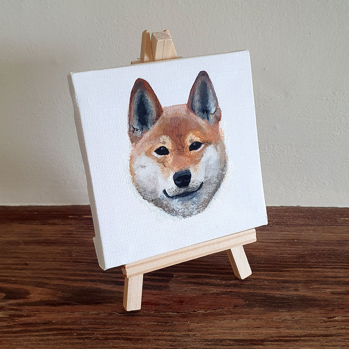 Miniature Canvas Painting - Shiba Inu