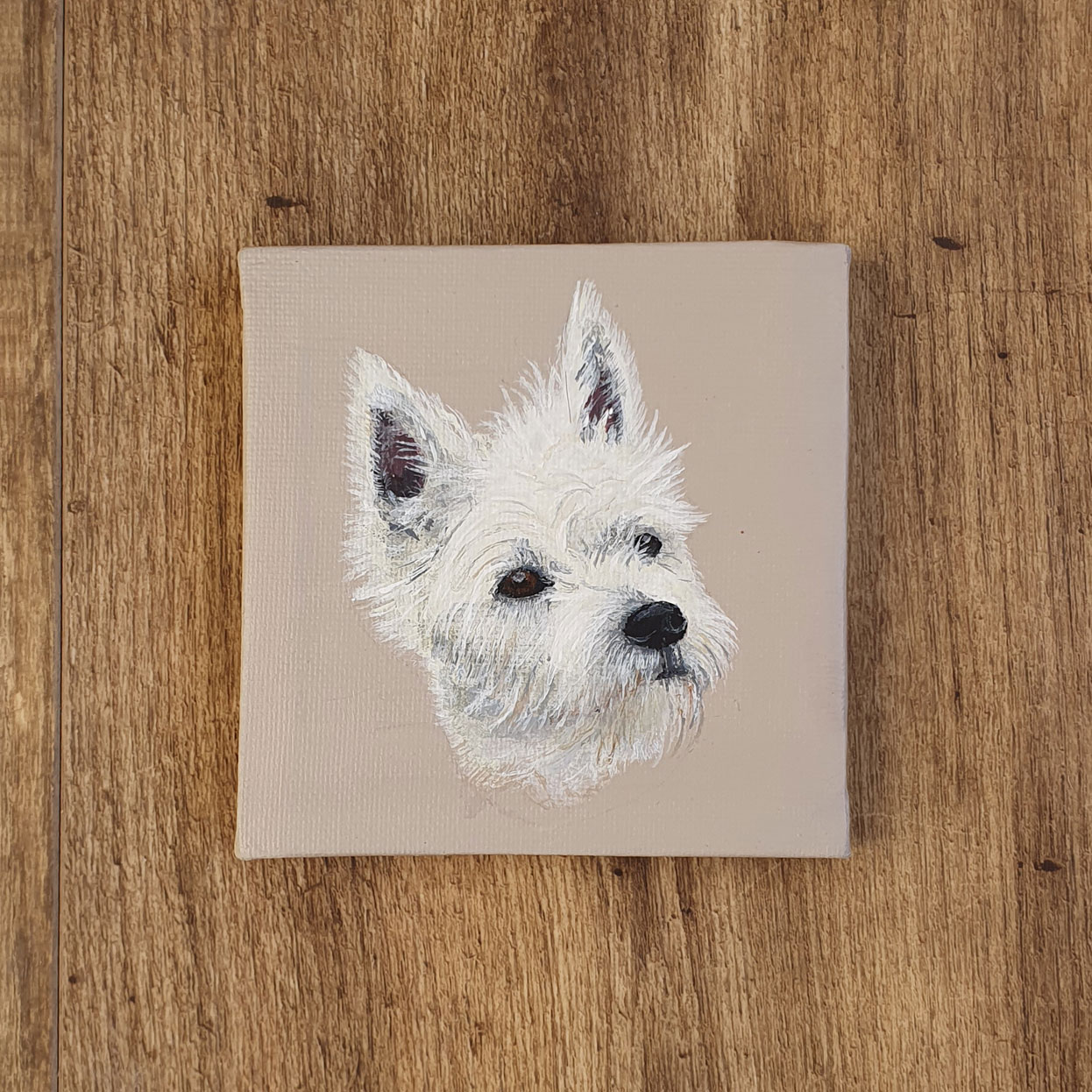 Miniature Canvas Painting - West Highland Terrier