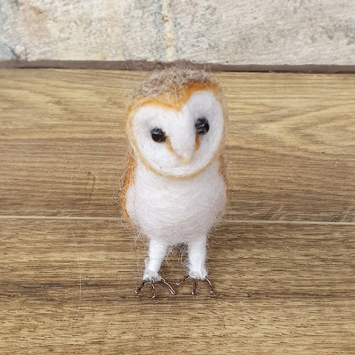 Miniature Needle Felted Sculpture - Barn Owl
