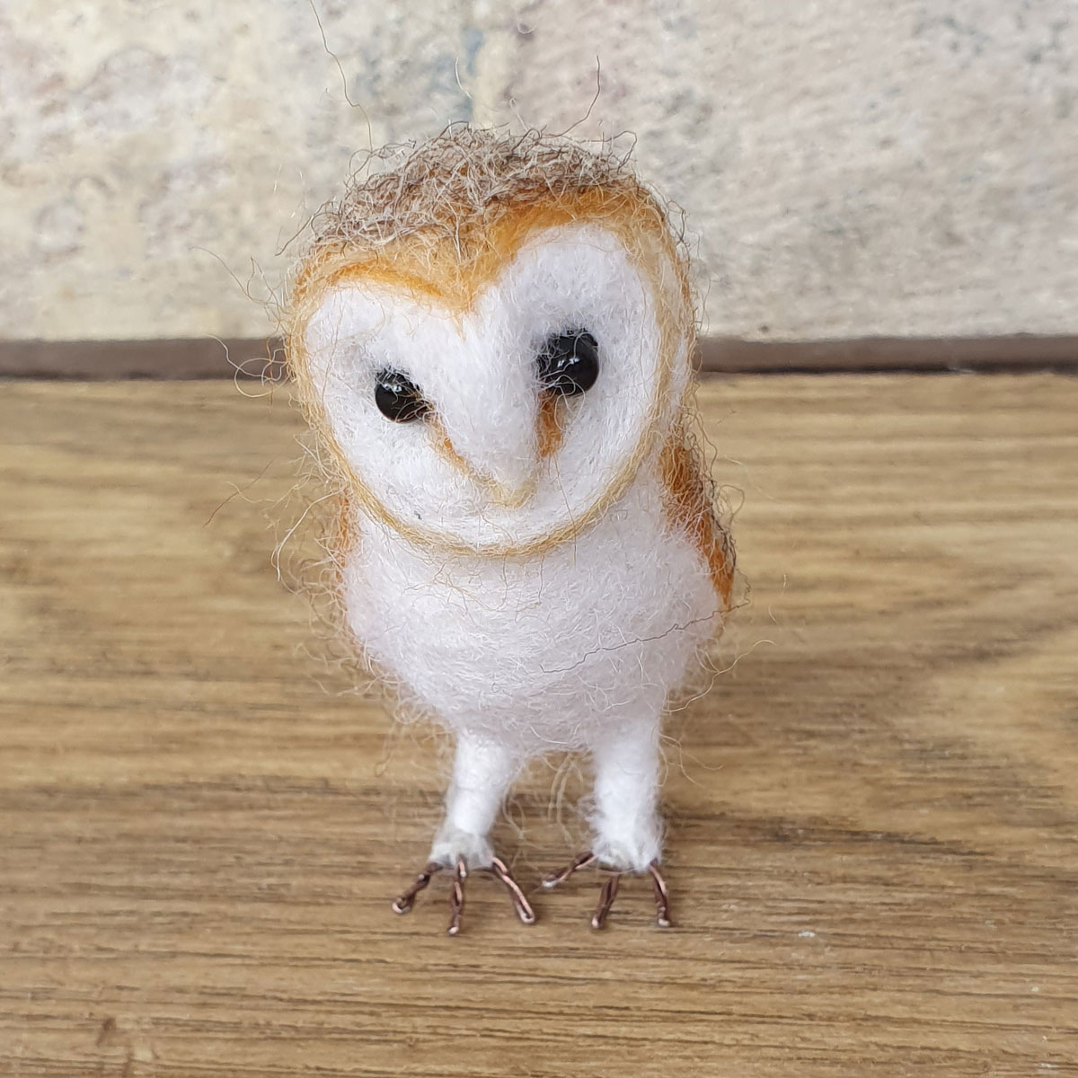 Miniature Needle Felted Sculpture - Barn Owl