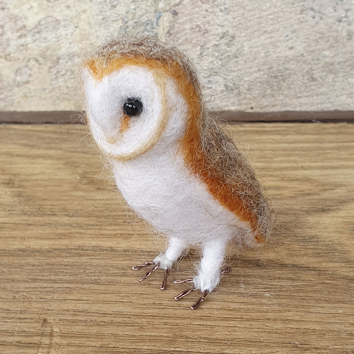 Miniature Needle Felted Sculpture - Barn Owl