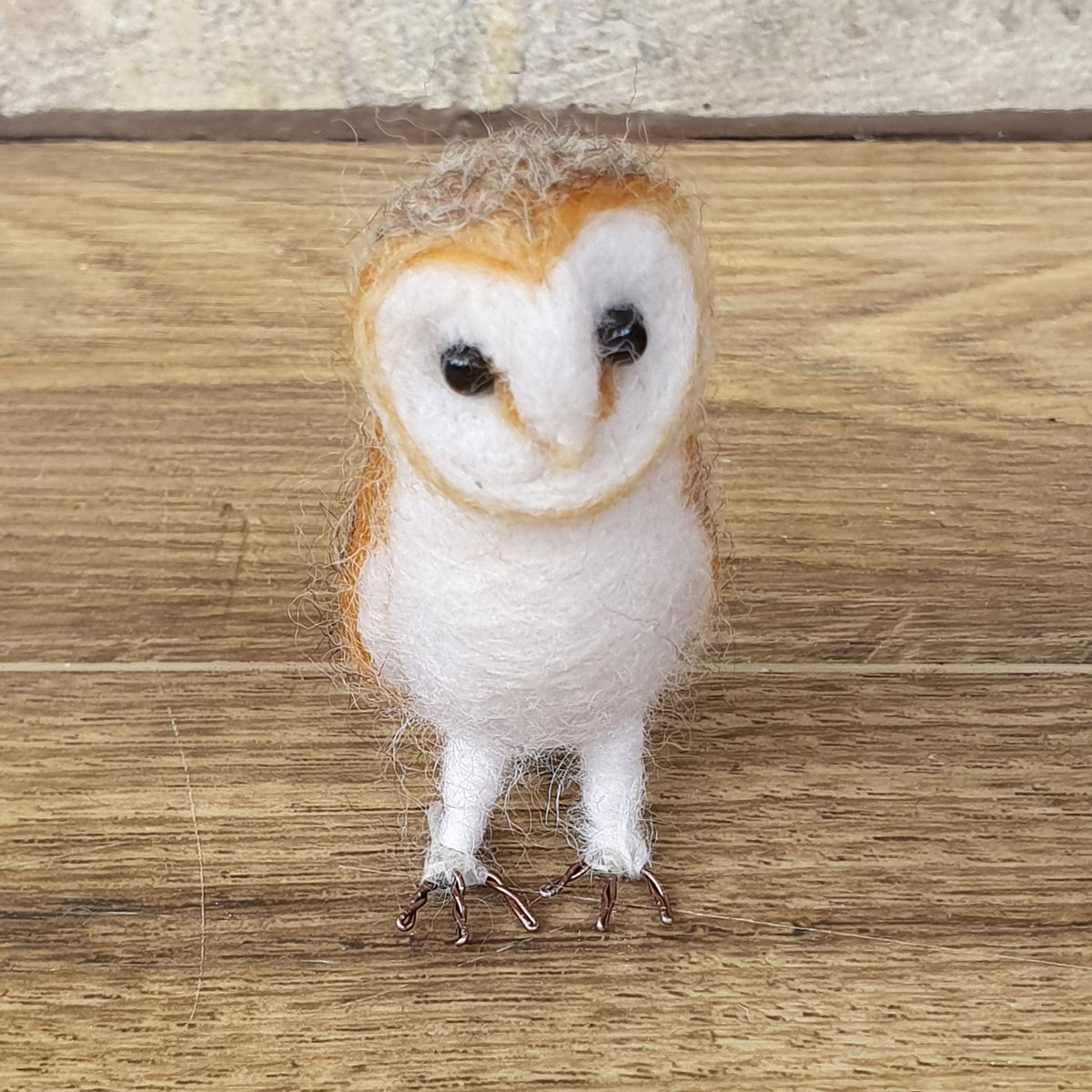 Miniature Needle Felted Sculpture - Barn Owl