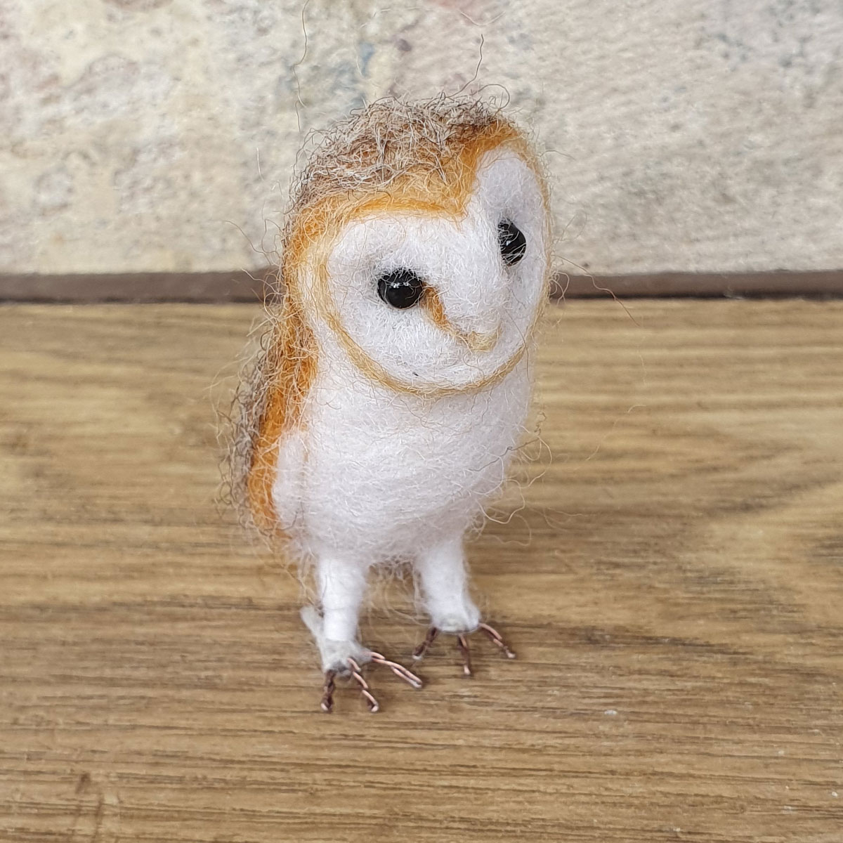 Miniature Needle Felted Sculpture - Barn Owl