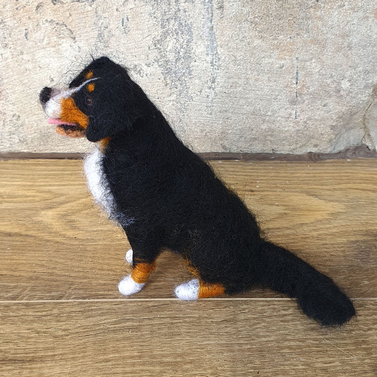 Miniature Needle Felted Sculpture - Bernese Mountain Dog