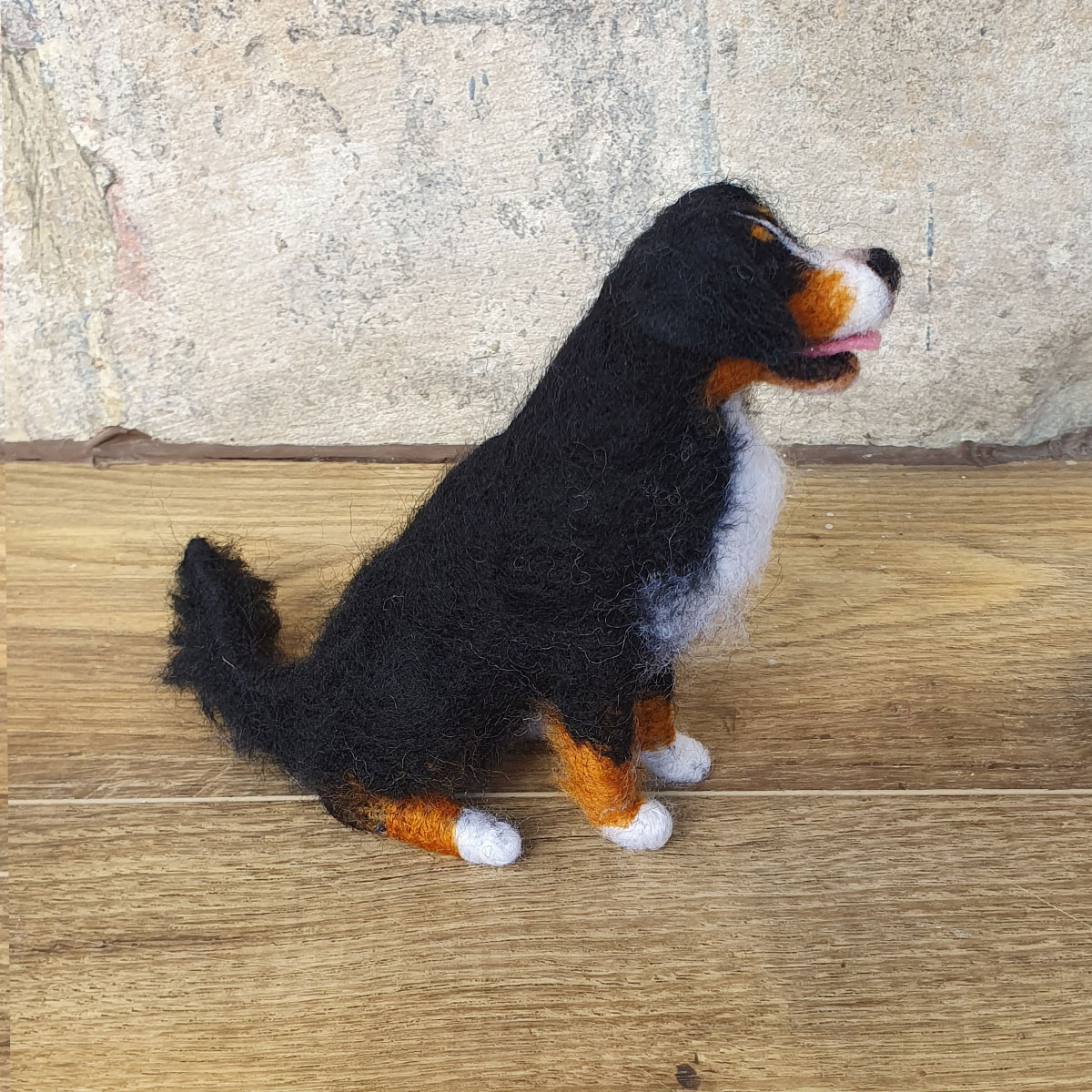 Miniature Needle Felted Sculpture - Bernese Mountain Dog