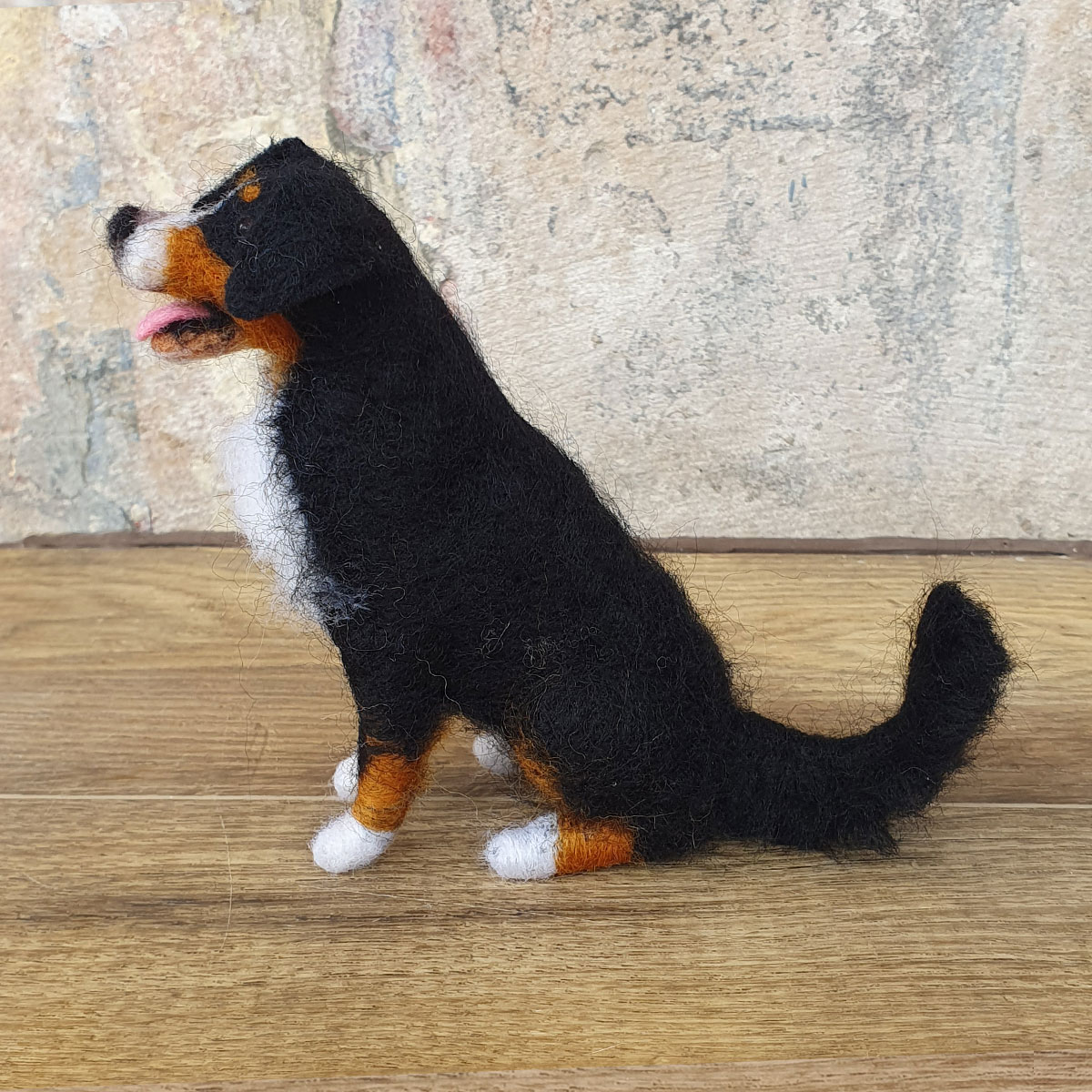 Miniature Needle Felted Sculpture - Bernese Mountain Dog