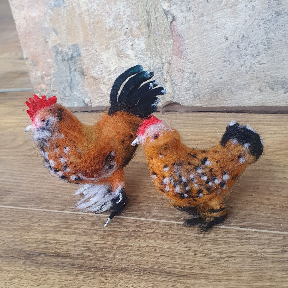 Miniature Needle Felted Sculpture - Bantam Pair