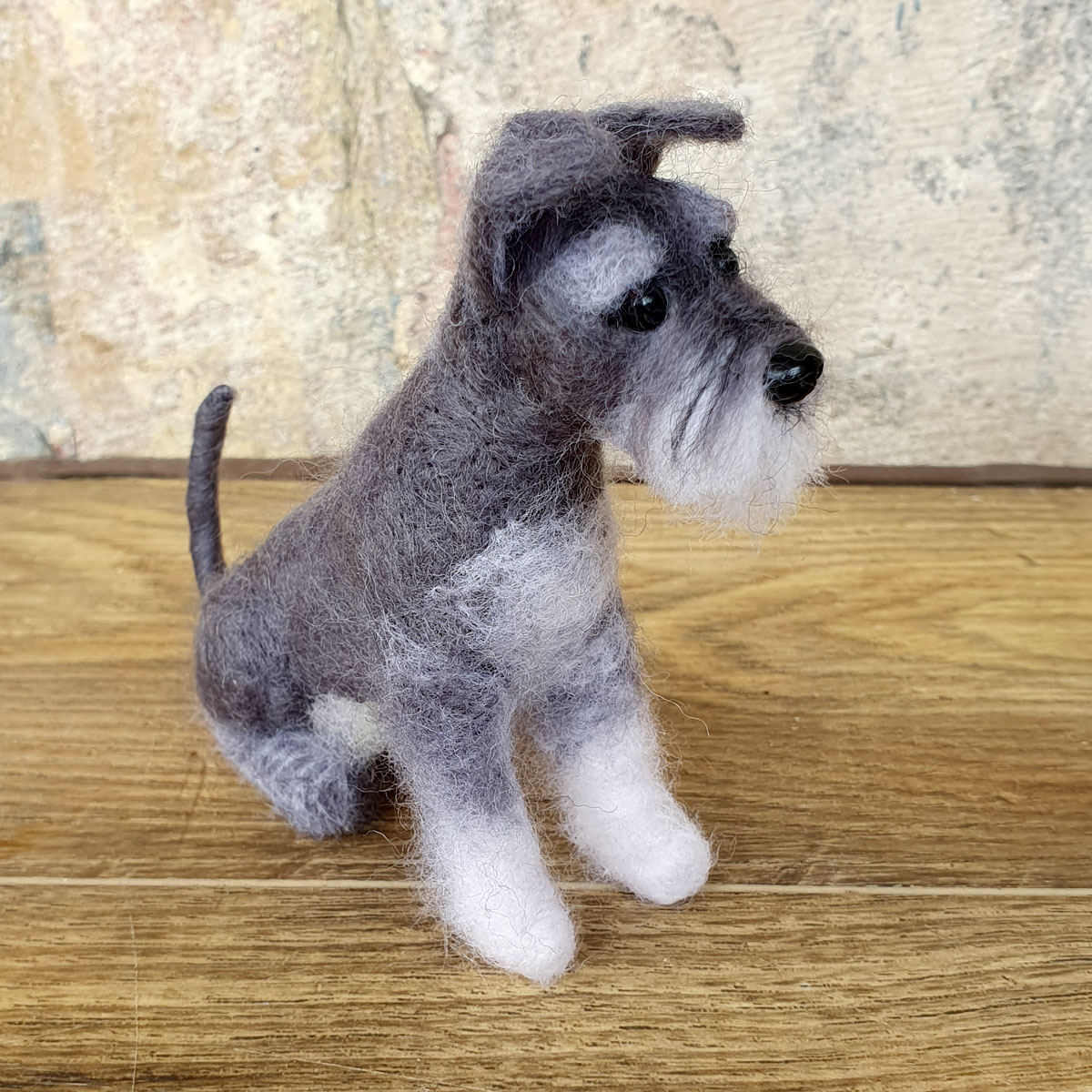 Miniature Needle Felted Sculpture - Schnauzer