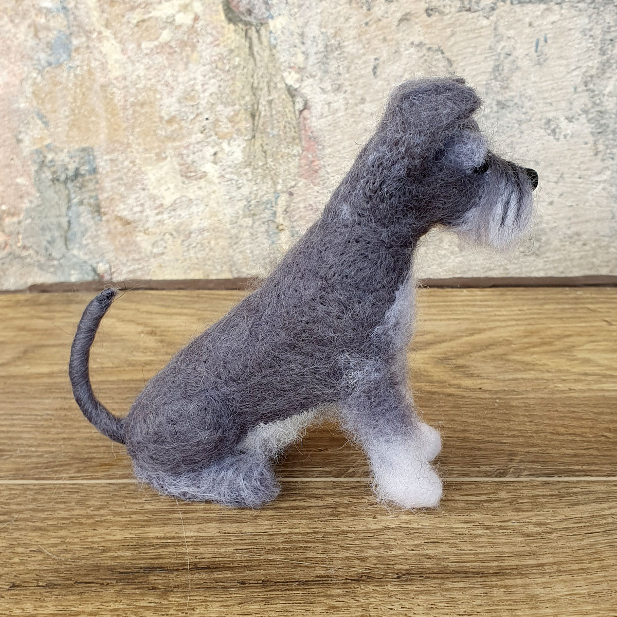 Miniature Needle Felted Sculpture - Schnauzer